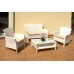 SALOTTO AMALIA POLYRATTAN BIANCO CON CUSCINI 4 PEZZI